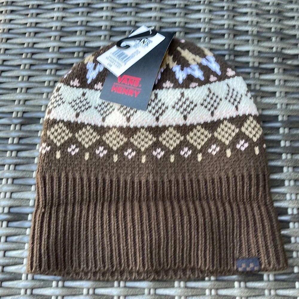 Vans VANS Jucti Brown Ornament Beanie Skateboarding Hat Women Men VN0A5KIR3N1 - Picture 4 of 16